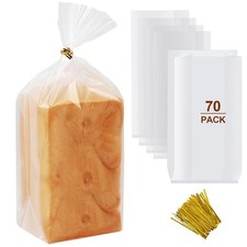 vivinin 70 Pack Bread Bags & 100 Ties, 8 x 4 ...