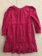 GAP KIDS: Girl's Pink Long Sleeve Dress Pink Gold Strips, Size L 10/12 Lined