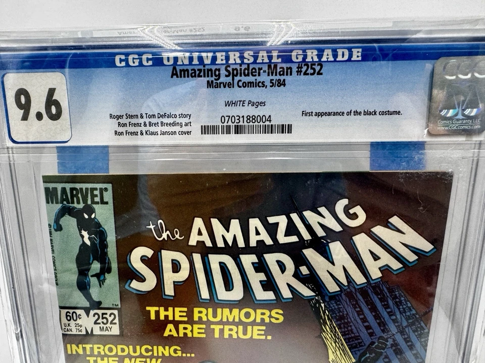 AMAZING SPIDER-MAN-ASM#252 CGC 9.6 NEAR MINT+ 1st App Black Costume (VENOM) - Image 2 of 2