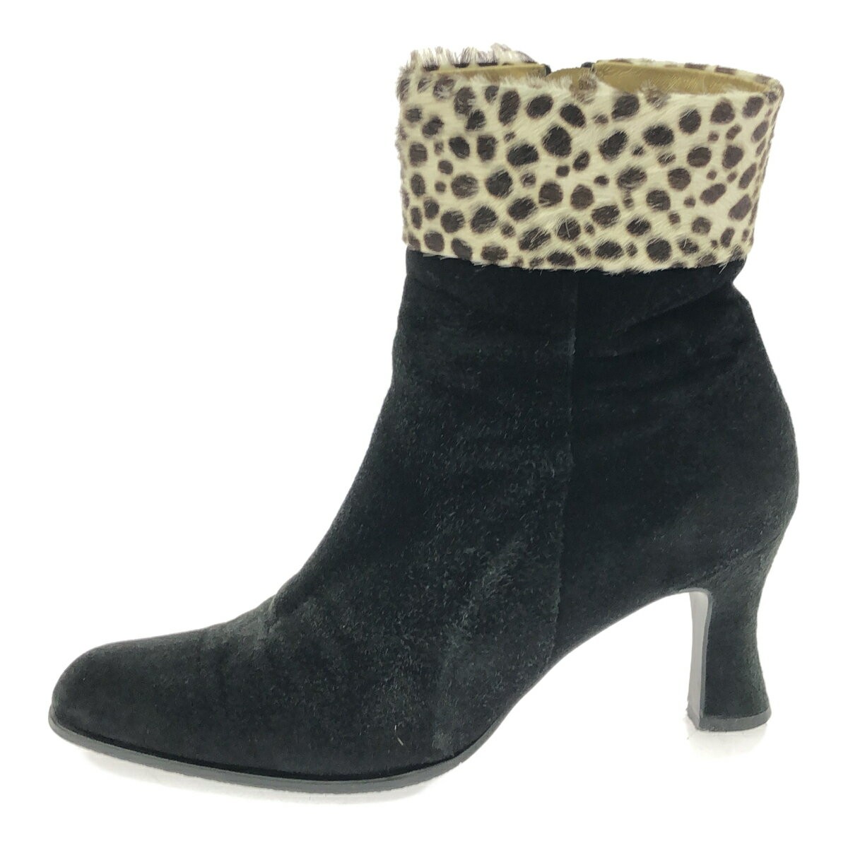 Saint Laurent Short Boots Shoes EU 37 US 7 Black Leopard Authentic thumbnail 2