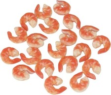 20PCS Artificial Shrimp Figures Fake Peeled Simulated White and Orange