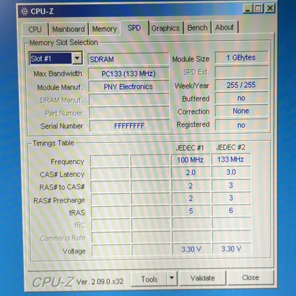 2x (Two) 1GB PC133 SDRAM CL3 Unbuffered 168-Pin TESTED PNY / Global Memory - Image 3 of 4