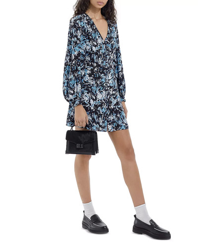 The Kooples Blue Multi Firework Silk Mini Dress Size Large 3 $395