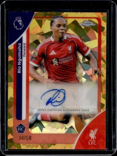 2026 Topps Chrome Sapphire Premier League Rio Ngumoha Auto RC Gold Refractor /50