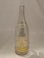 1948 De Ronde's Golden Dome Beverages Montpelier, Vermont ACL Soda Bottle 28 ozs