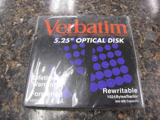 Vintage Verbatim 5.25" Optical Disk VBR5B4 Rewritable - New Sealed - JD260