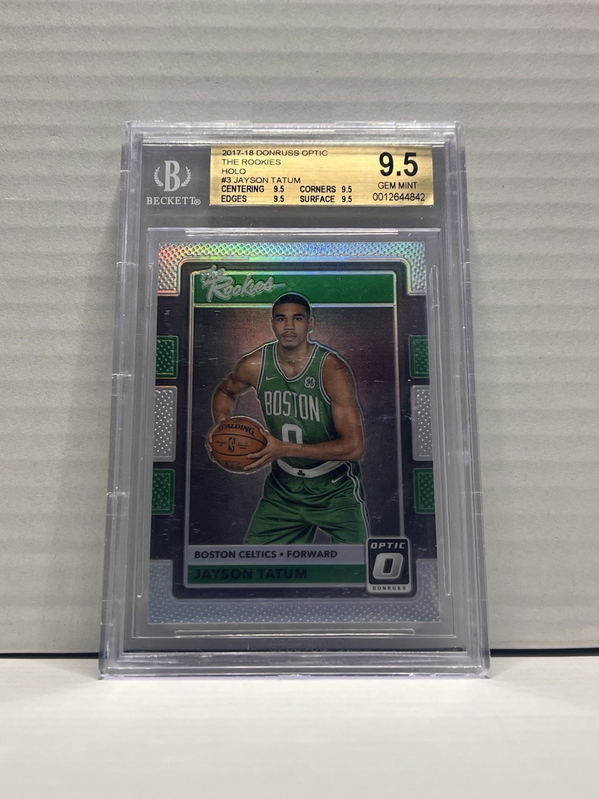 2017 Donruss Optic Jayson Tatum The Rookies Holo BGS 9.5 GREAT SUB-GRADES