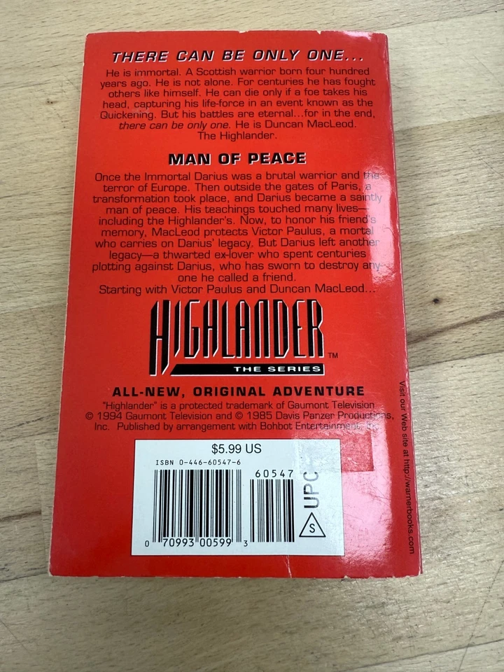 Highlander: Shadow of Obsession First Printing w/Card Signed by the Author - Image 2 of 4