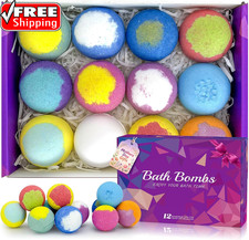 Bath Bombs for Women Gift Set 12 Pack Natural Relaxing Bath Bombs for Her Aromat