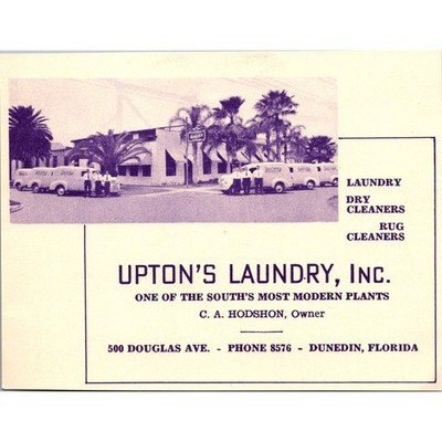 Upton's Laundry Inc. Dry Cleaners Rug Cleaners C. A. Hodshon 1950 FL Ad SAK1-H9
