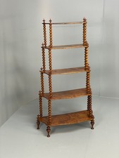 Antique Mahogany Whatnot Shelving Unit Bobbin Turned Tiered EB11197 MWOO