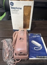 Telefono da parete vintage GE General Electric rosa trimline modello 2-9211