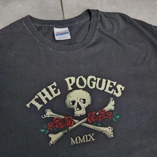 Vintage 2000s Y2k The Pouges Double-sided Graphic punk Rock Band Tee 09 Tour