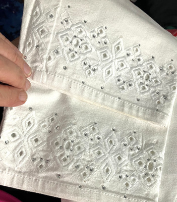 NWOT RUBY RD SZ 12P WHITE PULL ON CAPRI PANTS EYELET SPECIAL DESIGN #JN340-6