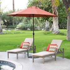 Fast Furnishings 9-Ft Patio Umbrella Terracotta w/ Metal Pole Tilt