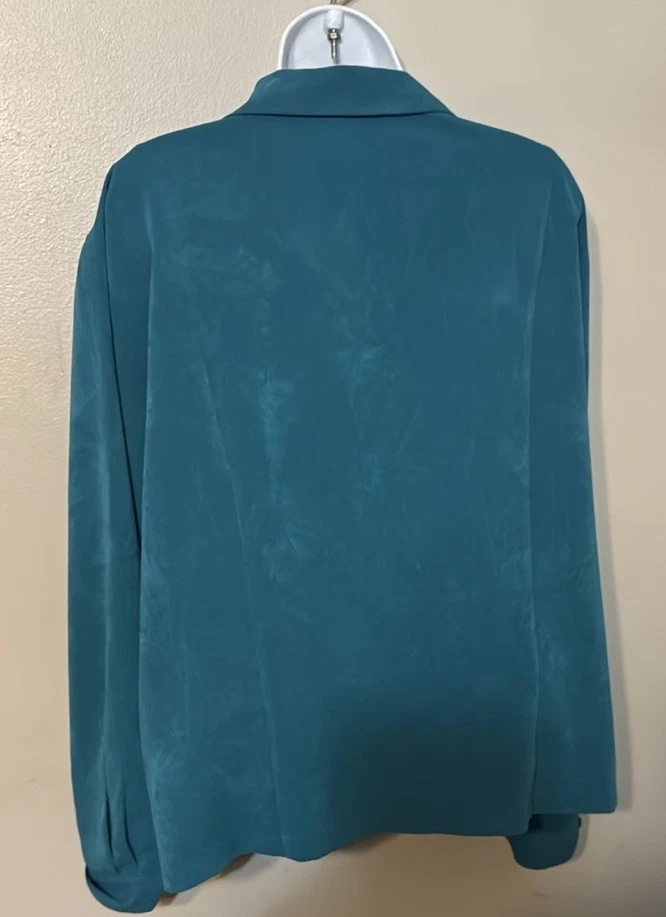 Blazer azul feminino Laura Scott clássico terno de veludo jaqueta tamanho 20w - Imagem 4 de 4