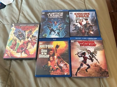 Lot Of 5 Animated Dc Universe Blu-ray/dvds Suicide Squad Batman Justice League