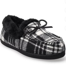 Women  s Sonoma Slippers NWT size XL 9-10 - Never Opened Faux Fur, Black White