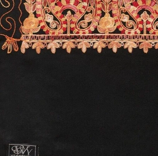 Hermoso Mantón Jamavar Grande de Lana Paisley Beige Estilo Jamawar Pashmina Arte Foto 4 de 4