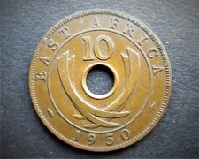 EAST AFRICA TEN  CENTS  1950  / SNIFF'S  ANCIENT COINS T-3