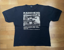 Vintage Radiohead W.A.S.T.E. Ringer T Shirt - Black - Size Small