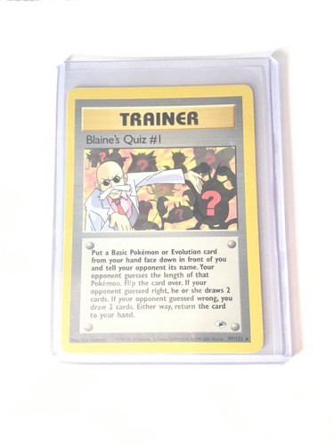 BLAINE’S QUIZ #1 - Gym Heroes  - 97/132 - Rare - Pokemon Card - EXC/NM