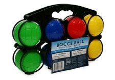 Beginner Bocce Ball Game 8 Complete Set 2.5" Plastic Balls 63.5 mm Carry Case