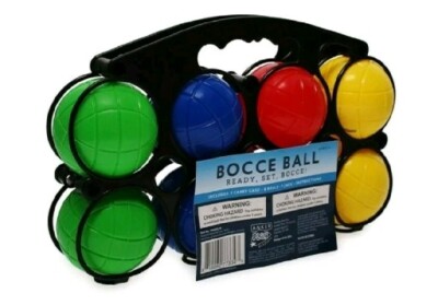 Beginner Bocce Ball Game 8 Complete Set 2.5'' Plastic Balls 63.5 mm Carry Case