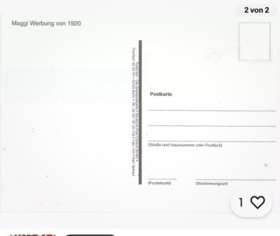 1 AK Postkarte Maggi Werbung von 1920