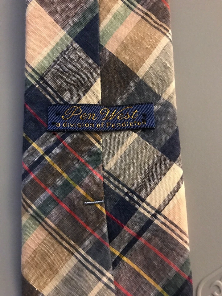 Pen West Tie A Division Of Pendleton. Cotton Plaid Tie 58” Long 3” Wide - Image 2 of 3