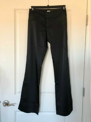 Cache Women's Black Satin Bootcut Back Pocket Pants Size 4 NEW
