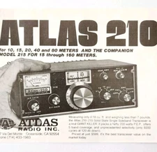 1975 Atlas Radio Inc 210 Solid State Transceiver Advertisement Electronic C82QST