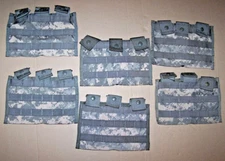 6 Pack Of US Army Surplus MOLLE II Triple STANAG/M4 Magazine Pouches ACU EXC