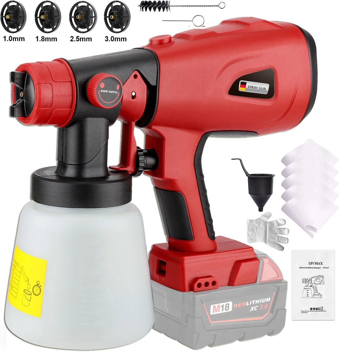 Cordless Paint Sprayer for Milwaukee M18 18V Li ion Battery