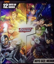 Justice League 12 Days Of Socks Super Heroes Boys Small Christmas Advent NIB