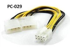 6 inch Dual 4-Pin Molex to 8-Pin EPS Power Adapter Cable - CablesOnline PC-029