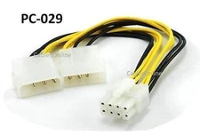 6 inch Dual 4-Pin Molex to 8-Pin EPS Power Adapter Cable - CablesOnline  PC-029