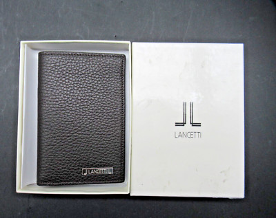 Lancetti Italian Dark Brown Leather Men's Wallet UT150 Cervo Vitello Nausica NEW