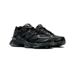 New Balance 9060 Triple Black Leather Mens Wo...