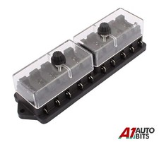 10 Way Fuse Box Holder 12v 24v Volt Heavy Duty Standard Blade Kit Car Van Marine