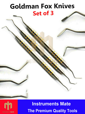 Dental Periodontal Orban Knife Goldman Fox Knives Gingivectomy Instrument Set 3