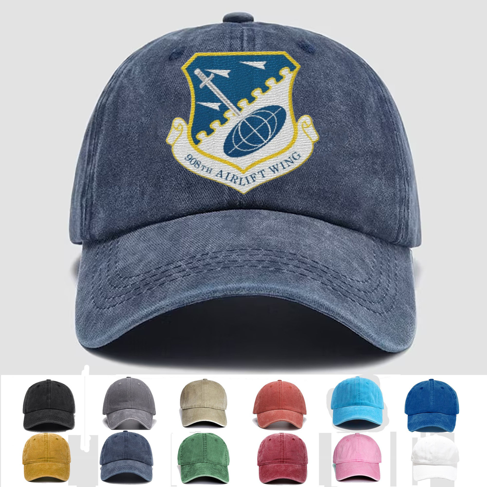 Custom Embroidered Hat 908th Airlift Wing, Veteran Cap, Trucker Hat, Gift Idea