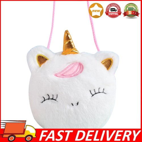 Plush Stuffed Animal Crossbody Bag Kids Keys Coin Purse Zipper Mini