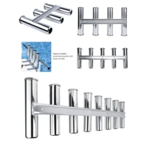 Stainless Steel 3/4/5/8 Tubes Fishing Pod Rack Marine Boat Camper Wall-Mounted 