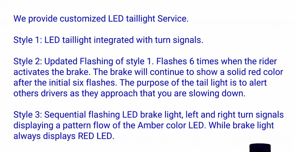 Для Yamaha Virago XV535; XV400; XV1100; последовательный светодиодный задний фонарь тормозной задний фонарь - Изображение 3 из 4