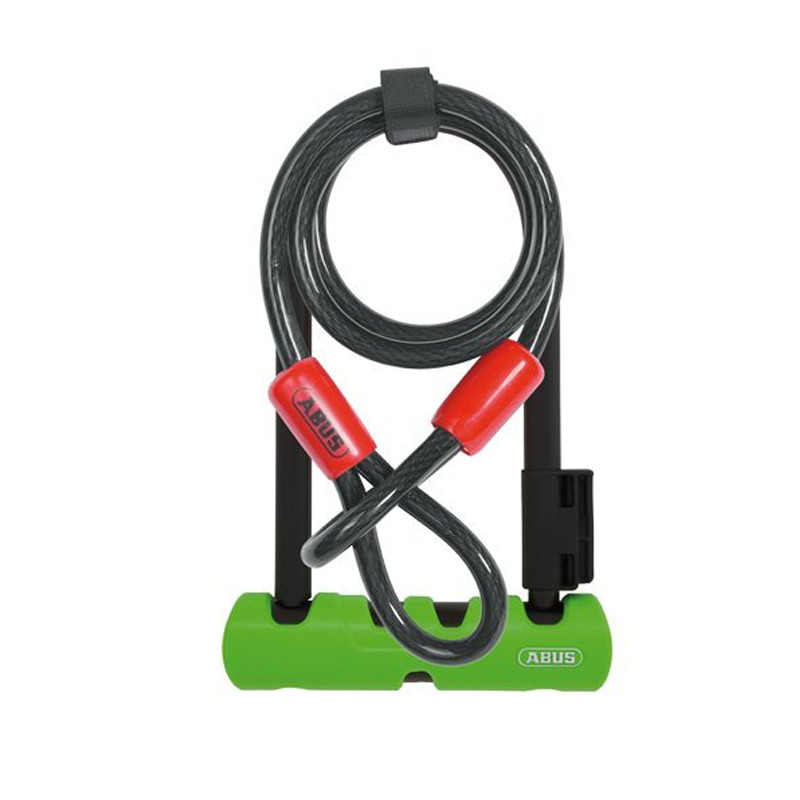 Abus Ultra 410 Mini Bicycle U-Lock 7" x 12mm Shackle w/ Steel Security Cable