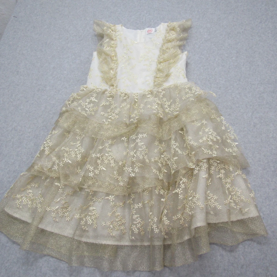 Vestido feminino Wonder Nation tamanho 10 bege camada fowy sem mangas - Imagem 2 de 4