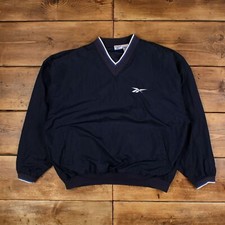 Vintage Reebok Windbreaker Jacket XL Sports Pullover Blue