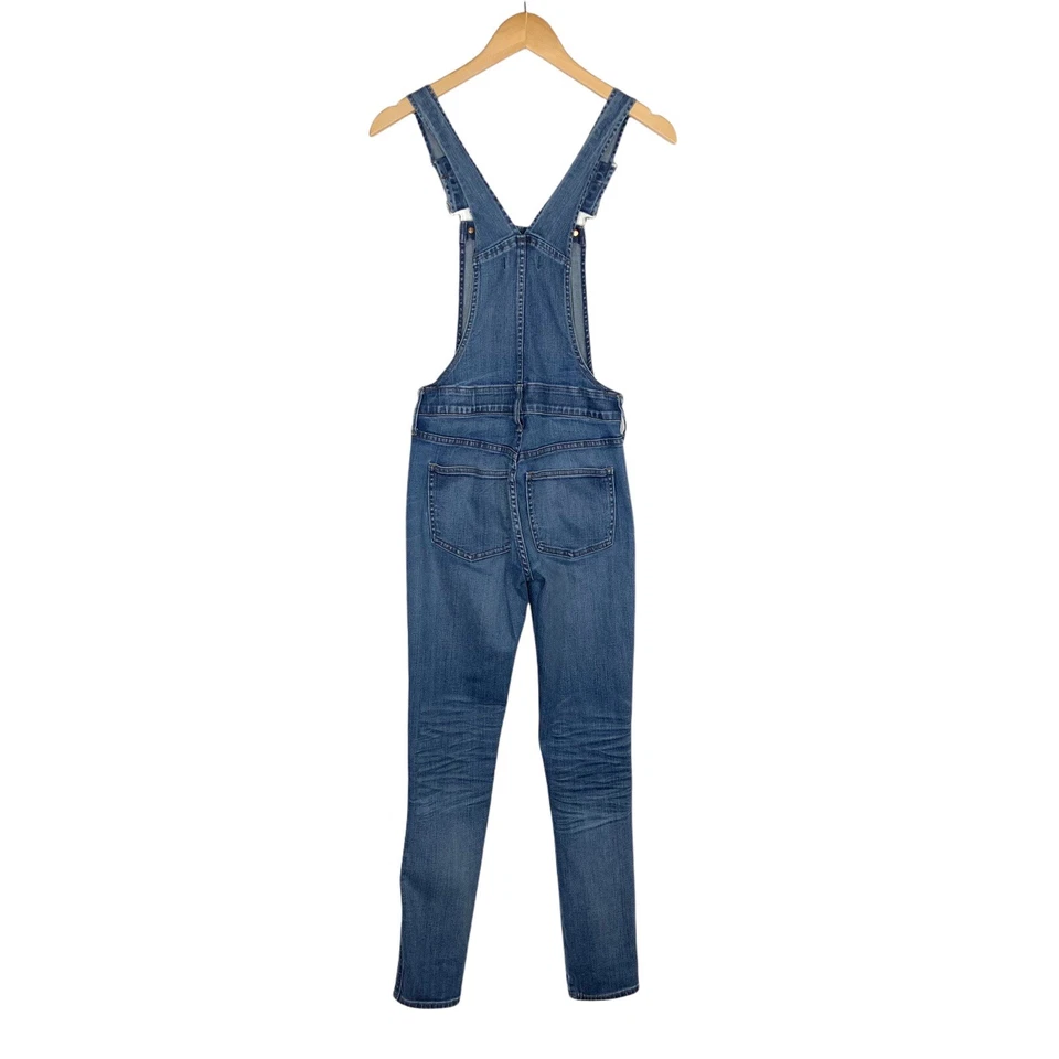 Madewell Womens Distressed Skinny Overalls Size XXS Medium Blue Wash - Image 2 of 4
