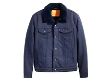 Levis Mens Trucker Jacket Denim Jeans Canvas Sherpa Color Blue 163650117